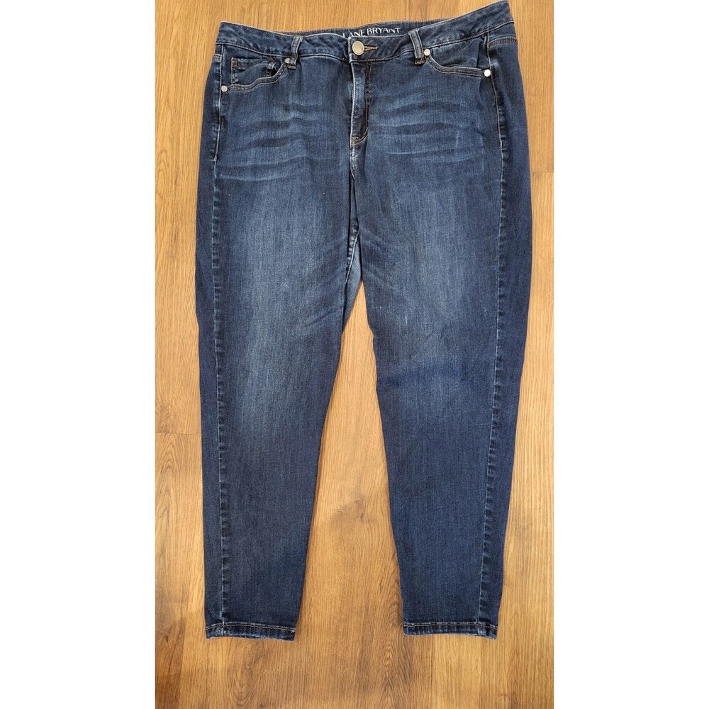 Lane Bryant Jeans Womens 18 Blue Mid Rise Super Stretch Skinny Ankle